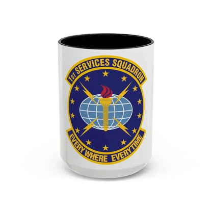 1st Services Squadron (U.S. Air Force) Accent Coffee Mug 15oz Black - Go Mug Yourself