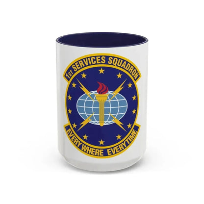 1st Services Squadron (U.S. Air Force) Accent Coffee Mug 15oz Navy - Go Mug Yourself