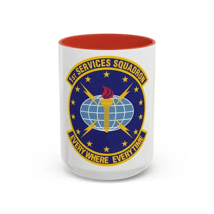 1st Services Squadron (U.S. Air Force) Accent Coffee Mug 15oz Red - Go Mug Yourself