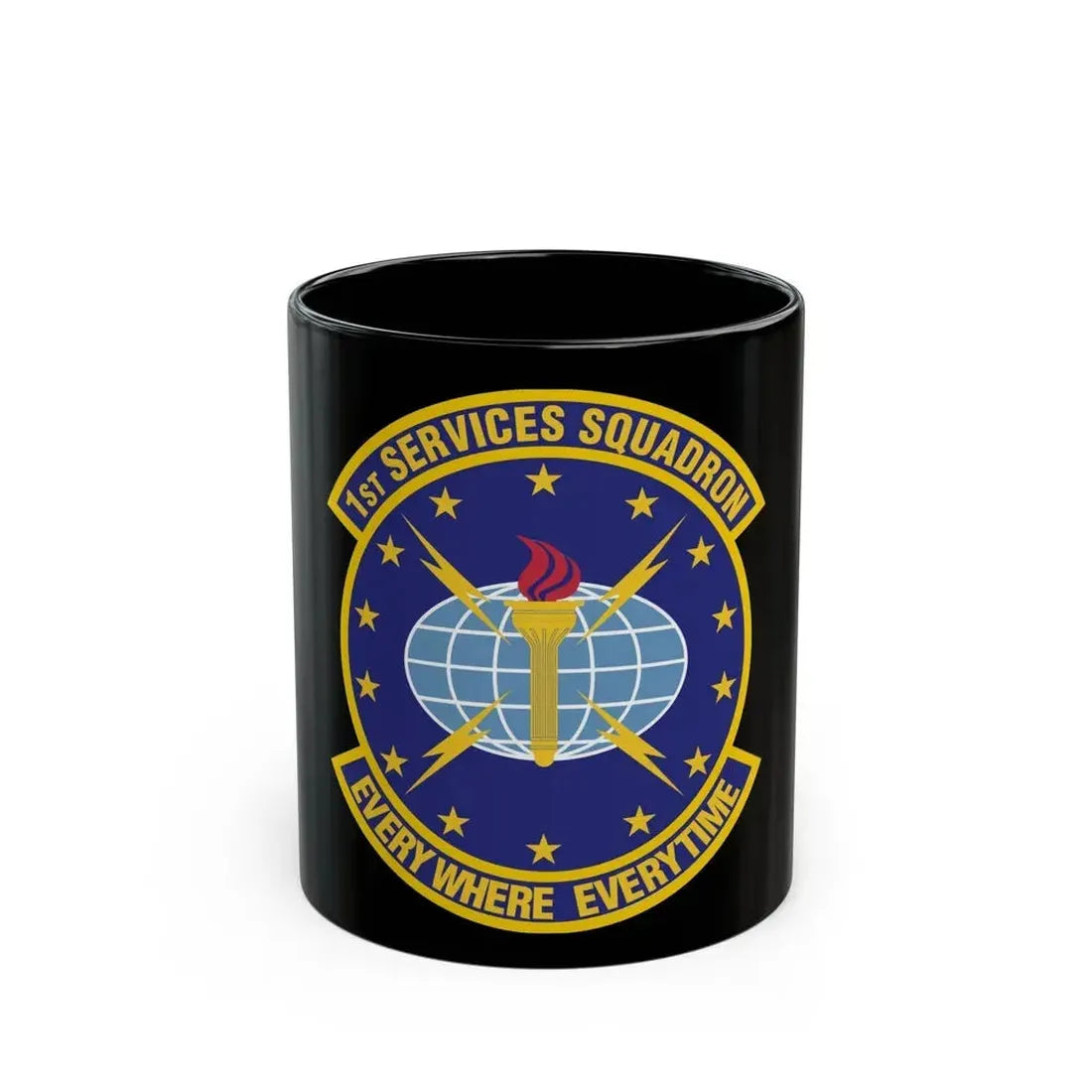 1st Services Squadron (U.S. Air Force) Black Coffee Mug 11oz - Go Mug Yourself