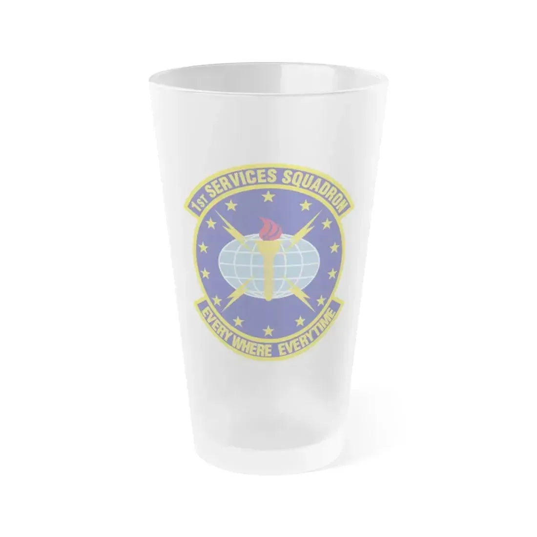 1st Services Squadron (U.S. Air Force) Frosted Pint Glass 16oz 16oz Frosted - Go Mug Yourself