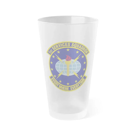 1st Services Squadron (U.S. Air Force) Frosted Pint Glass 16oz 16oz Frosted - Go Mug Yourself