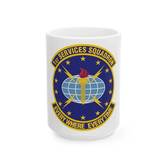 1st Services Squadron (U.S. Air Force) White Coffee Mug 15oz - Go Mug Yourself