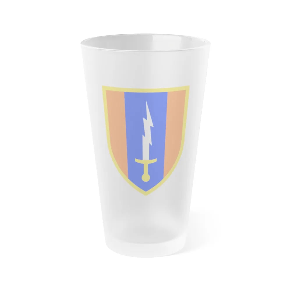 1st Signal Brigade (U.S. Army) Frosted Pint Glass 16oz-Go Mug Yourself