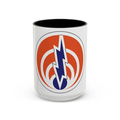 1st Signal Command (U.S. Army) Accent Coffee Mug 15oz Black - Go Mug Yourself