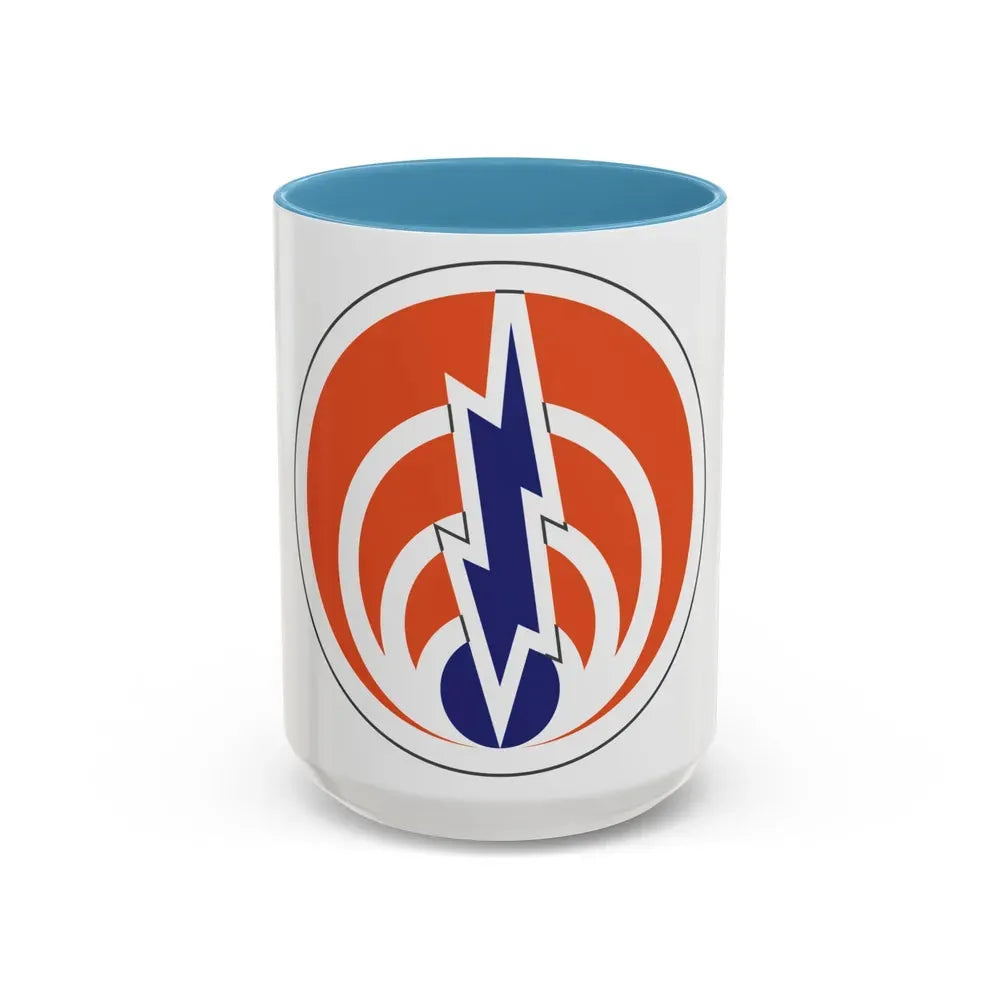 1st Signal Command (U.S. Army) Accent Coffee Mug 15oz Light Blue - Go Mug Yourself