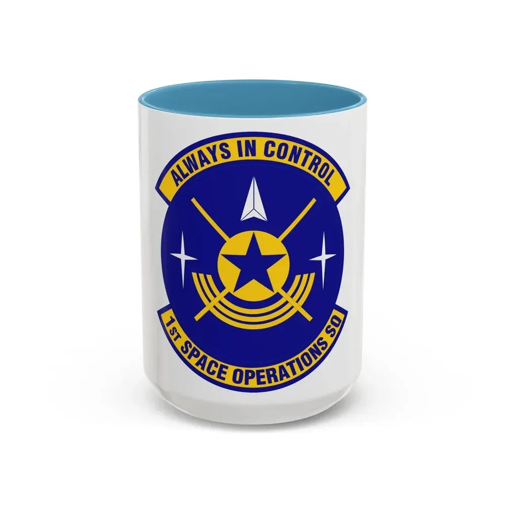 1st Space Operations Squadron (U.S. Air Force) Accent Coffee Mug 15oz Light Blue - Go Mug Yourself