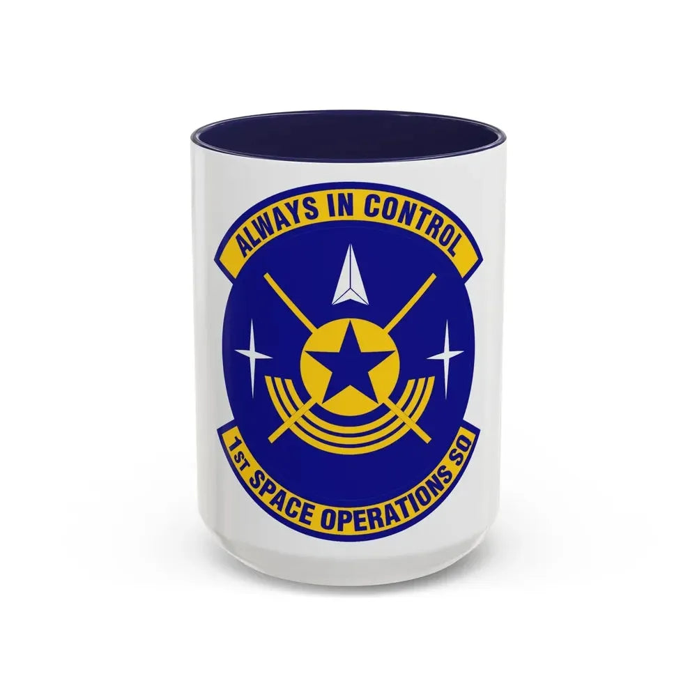 1st Space Operations Squadron (U.S. Air Force) Accent Coffee Mug 15oz Navy - Go Mug Yourself