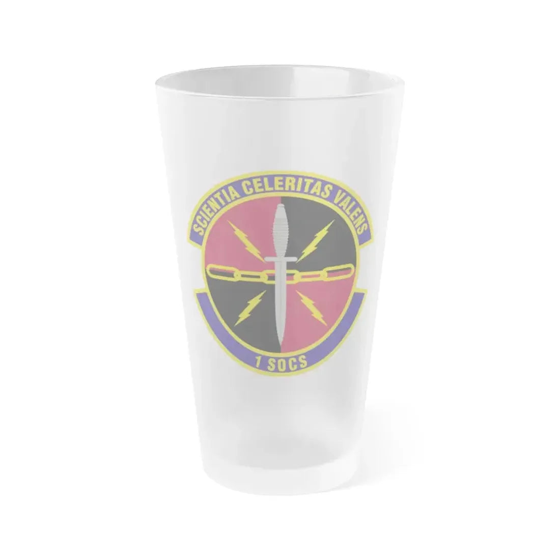 1st Special Operations Communications Squadron (U.S. Air Force) Frosted Pint Glass 16oz - Go Mug Yourself