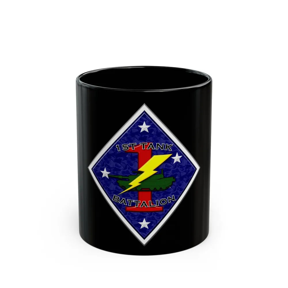 1st Tank Battalion (USMC) Black Coffee Mug-11oz-Go Mug Yourself