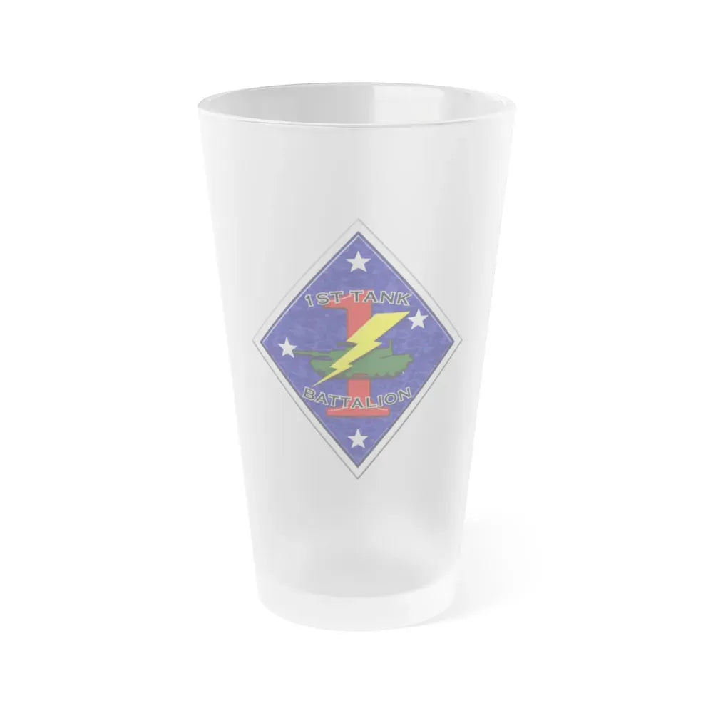 1st Tank Battalion (USMC) Frosted Pint Glass 16oz Default Title - Go Mug Yourself