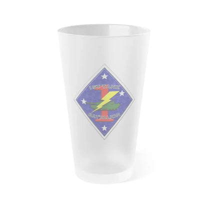 1st Tank Battalion (USMC) Frosted Pint Glass 16oz Default Title - Go Mug Yourself