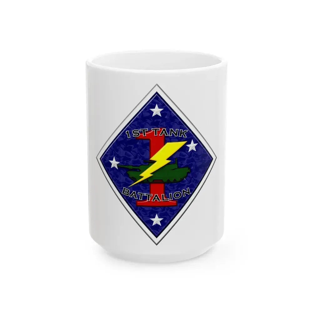 1st Tank Battalion (USMC) White Coffee Mug 15oz - Go Mug Yourself