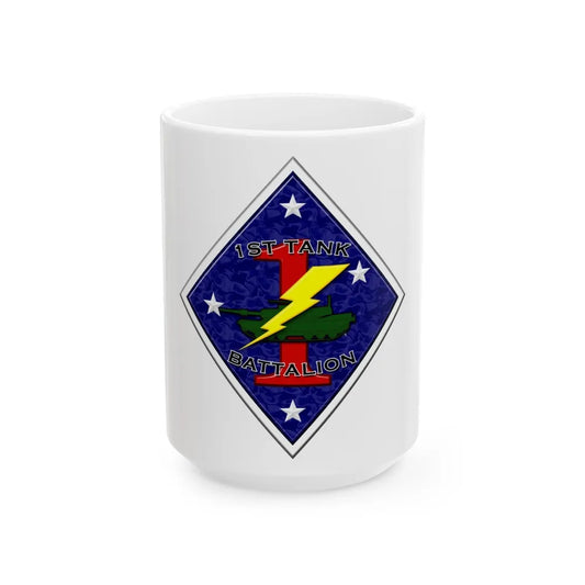 1st Tank Battalion (USMC) White Coffee Mug-15oz-Go Mug Yourself