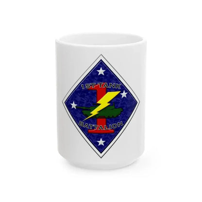 1st Tank Battalion (USMC) White Coffee Mug 15oz - Go Mug Yourself