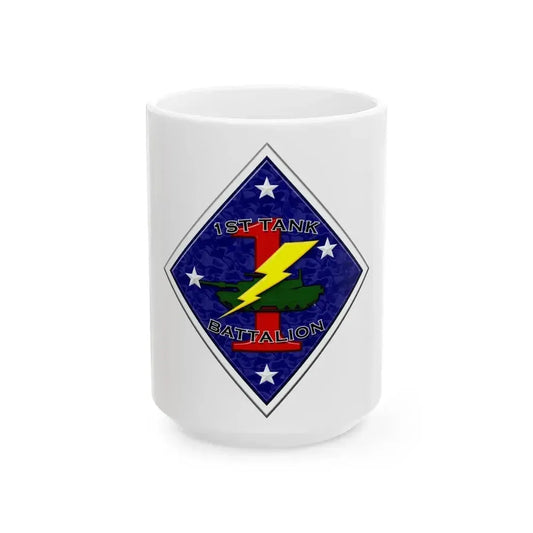 1st Tank Battalion (USMC) White Coffee Mug 15oz - Go Mug Yourself