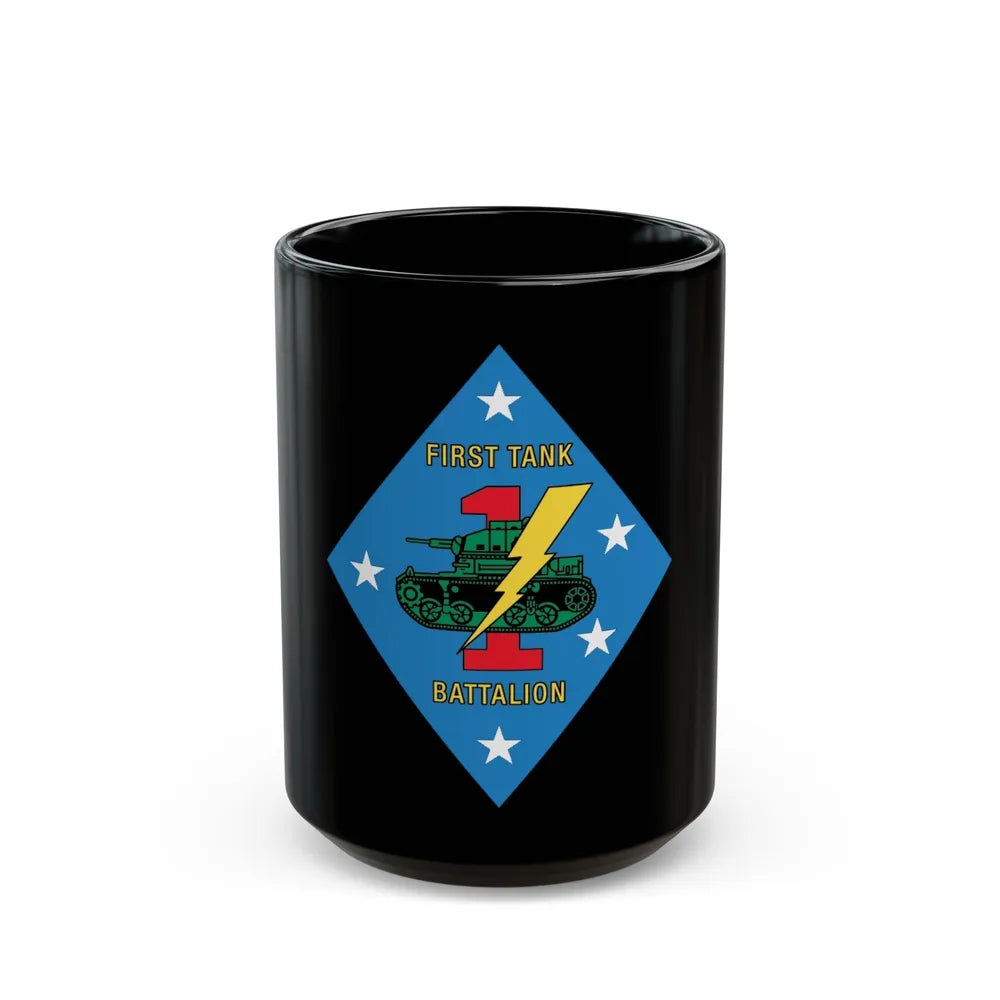 1st Tank Battalion v2 (USMC) Black Coffee Mug-15oz-Go Mug Yourself