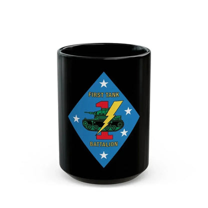 1st Tank Battalion v2 (USMC) Black Coffee Mug 15oz - Go Mug Yourself