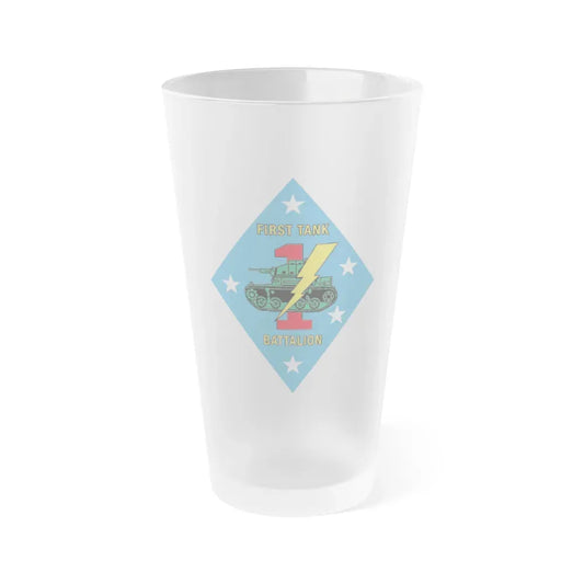 1st Tank Battalion v2 (USMC) Frosted Pint Glass 16oz Default Title - Go Mug Yourself