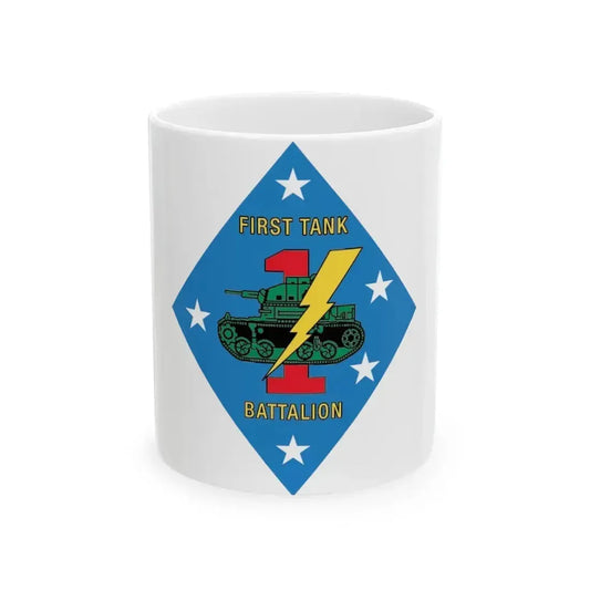 1st Tank Battalion v2 (USMC) White Coffee Mug 11oz - Go Mug Yourself