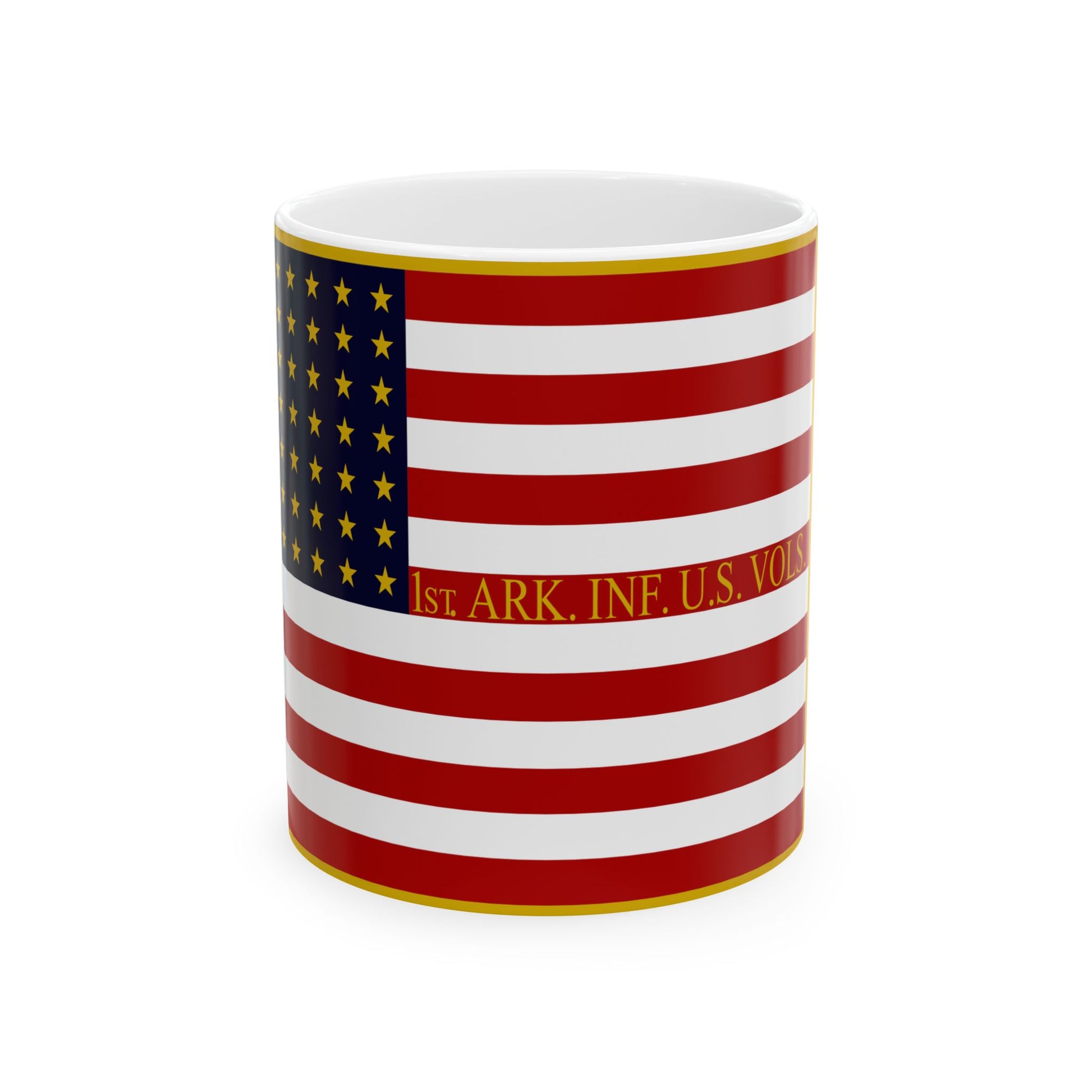 1ST. ARK. INF. U.S. VOLS. National Flag (United States) White Coffee Mug-11oz-Go Mug Yourself