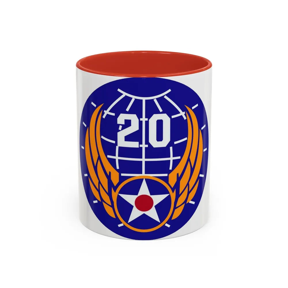 20 Air Force (U.S. Army) Accent Coffee Mug-11oz-Red-Go Mug Yourself