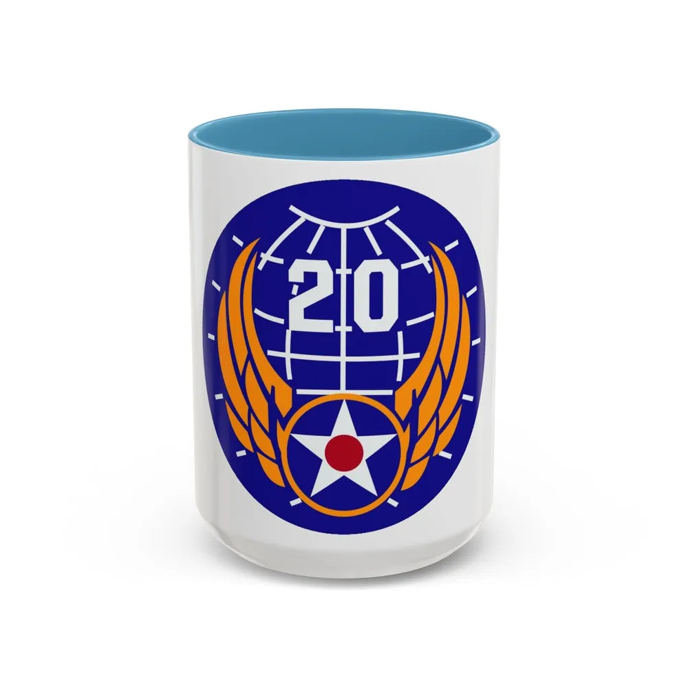 20 Air Force (U.S. Army) Accent Coffee Mug-15oz-Light Blue-Go Mug Yourself