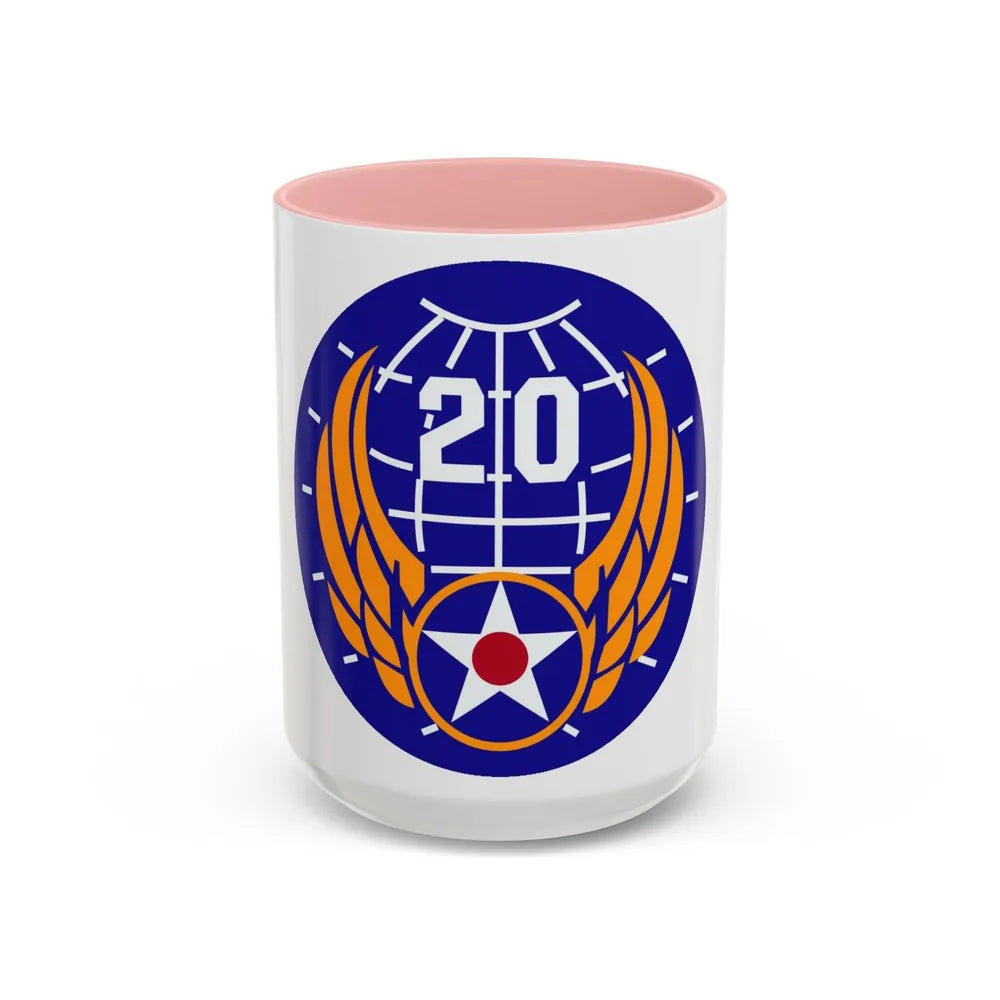 20 Air Force (U.S. Army) Accent Coffee Mug-15oz-Pink-Go Mug Yourself