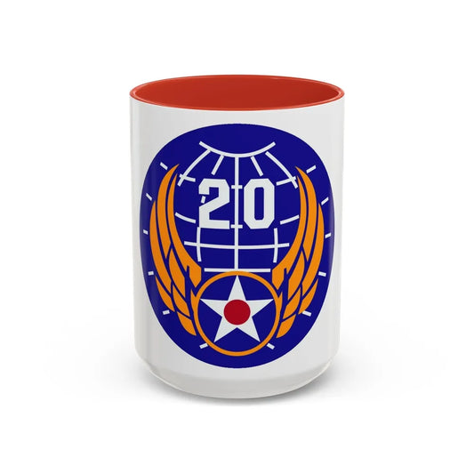 20 Air Force (U.S. Army) Accent Coffee Mug-15oz-Red-Go Mug Yourself