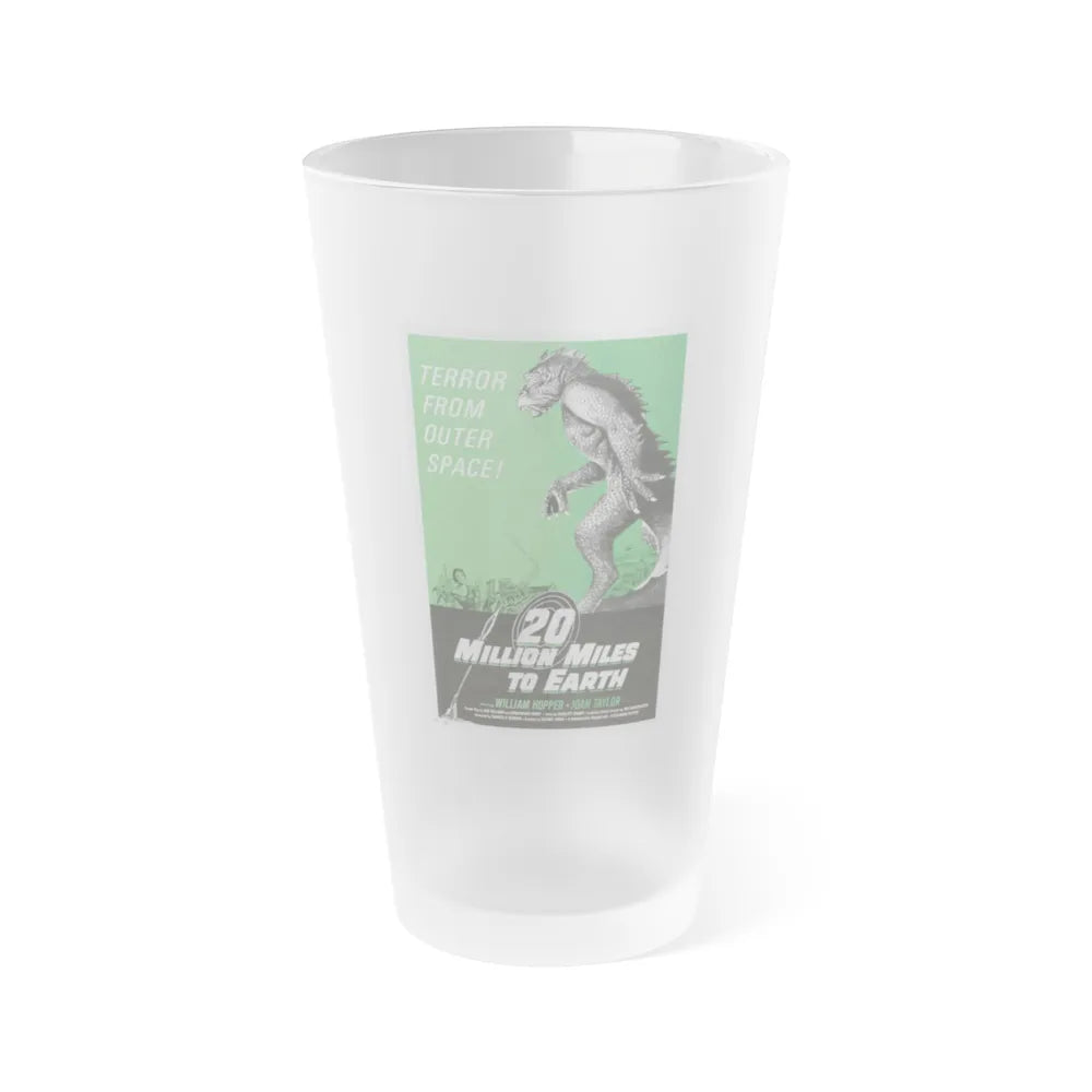 20 MILLION MILES TO EARTH (3) 1957 Movie Poster - Frosted Pint Glass 16oz-16oz-Frosted-Go Mug Yourself