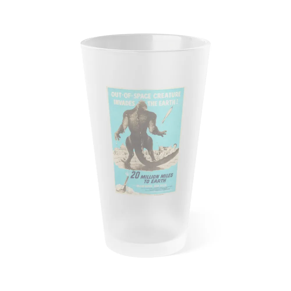 20 MILLION MILES TO EARTH (5) 1957 Movie Poster - Frosted Pint Glass 16oz-16oz-Frosted-Go Mug Yourself