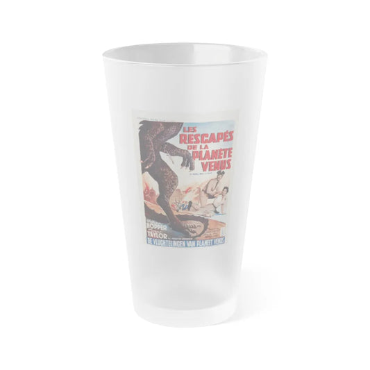 20 MILLION MILES TO EARTH (BELGIAN) 1957 Movie Poster - Frosted Pint Glass 16oz-16oz-Frosted-Go Mug Yourself