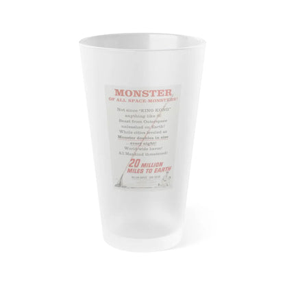 20 MILLION MILES TO EARTH (TEASER) 1957 Movie Poster - Frosted Pint Glass 16oz-16oz-Frosted-Go Mug Yourself