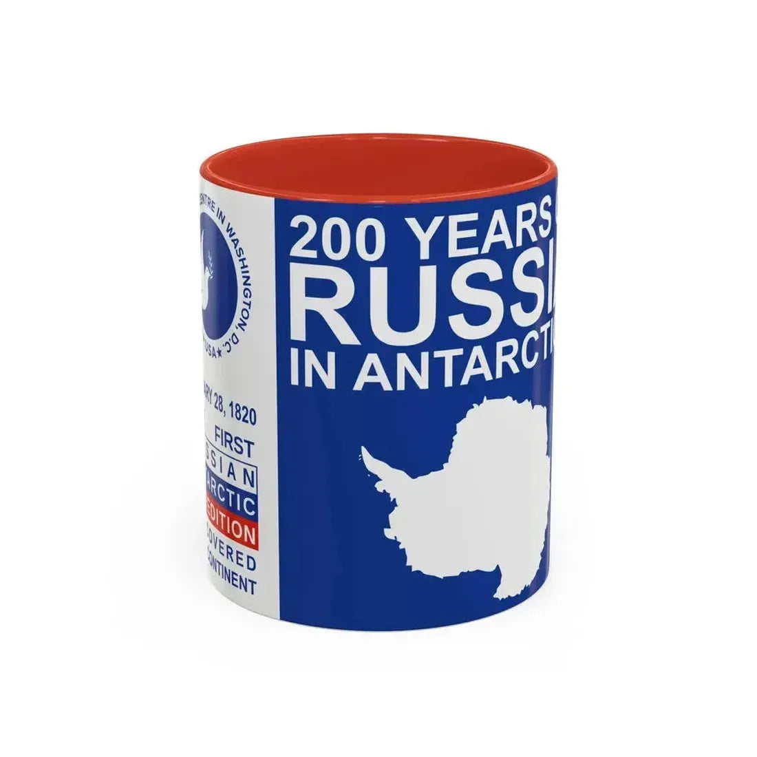 200 Years of Russia in Antarctica Commemorative - Accent Coffee Mug 11oz Red - Go Mug Yourself