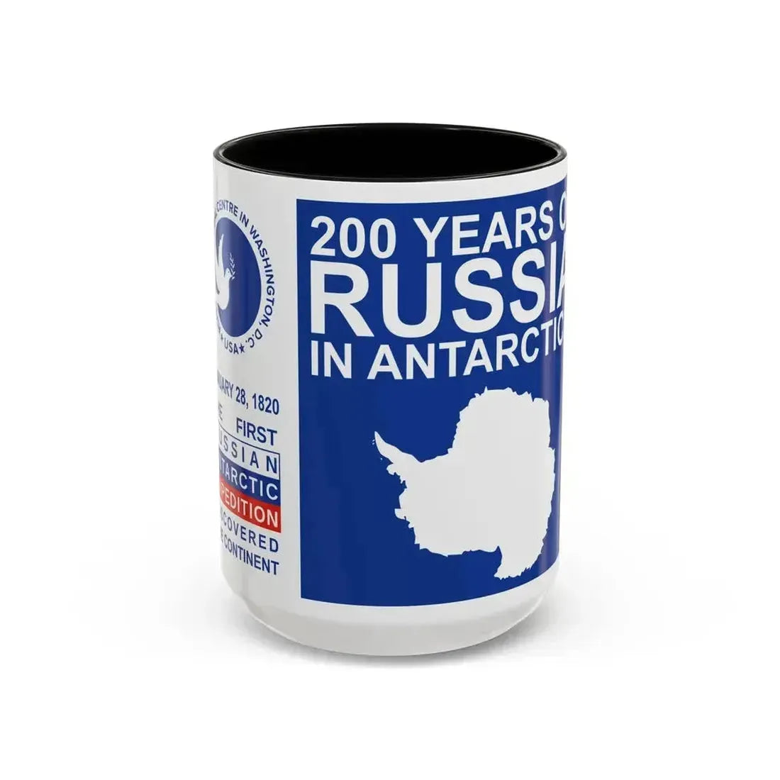 200 Years of Russia in Antarctica Commemorative - Accent Coffee Mug 15oz Black - Go Mug Yourself