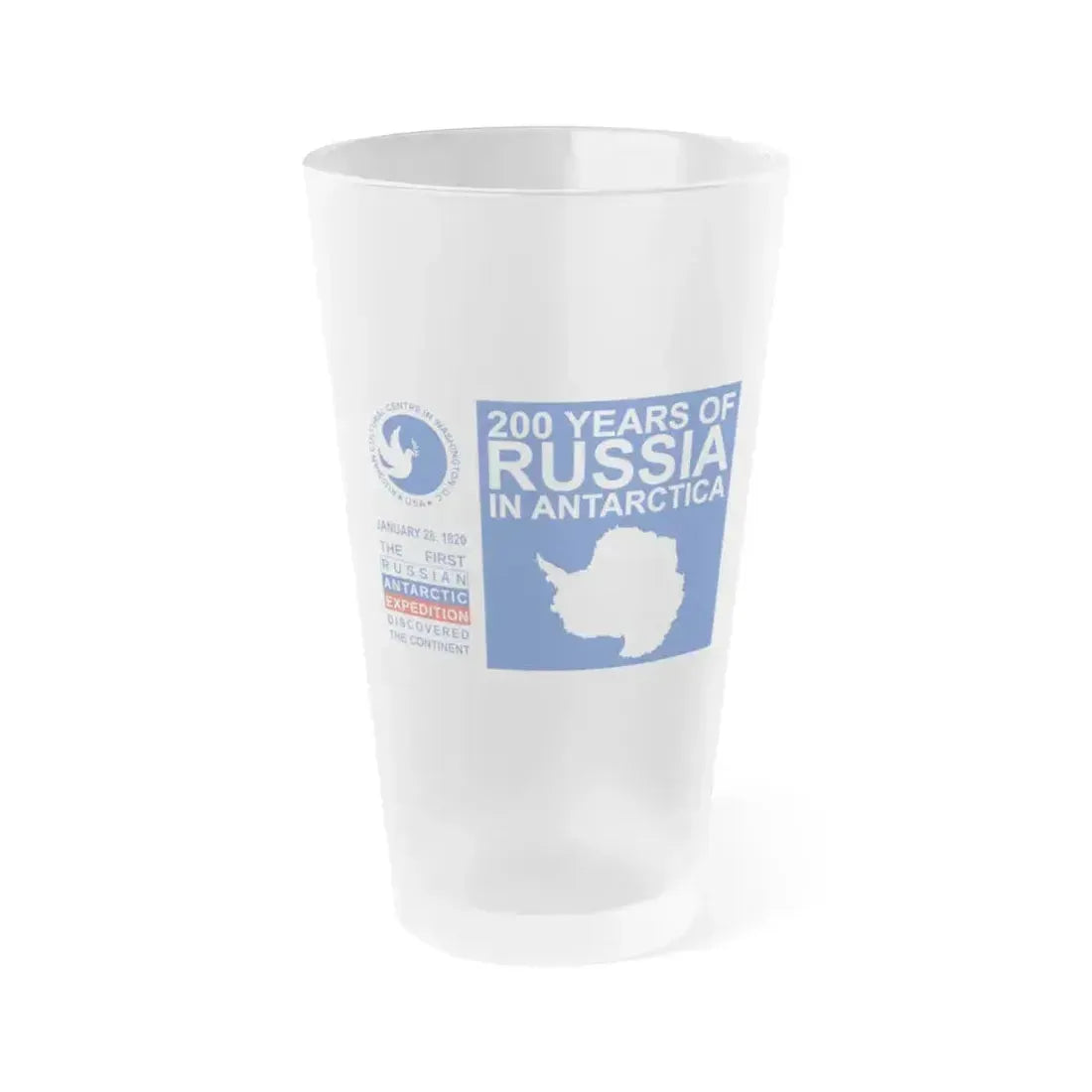 200 Years of Russia in Antarctica Commemorative - Frosted Pint Glass 16oz 16oz Frosted - Go Mug Yourself