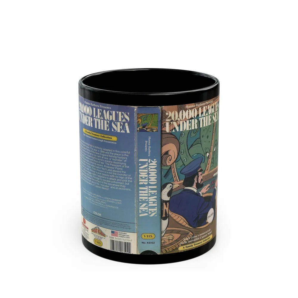 20000 LEAGUES UNDER THE SEA CARTOON HANNA BARBARA (VHS COVER) - Black Coffee Mug-11oz-Go Mug Yourself