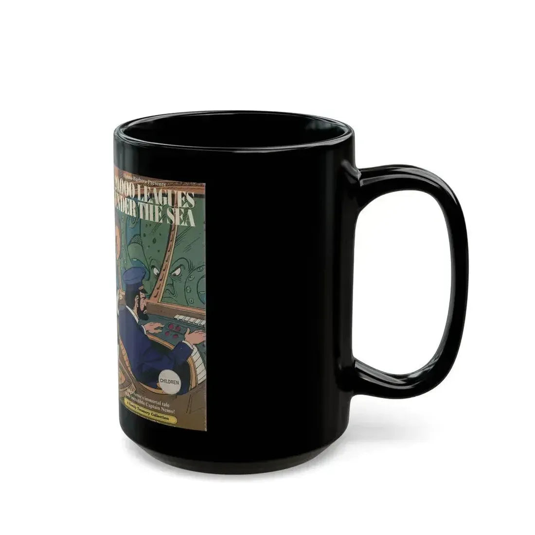 20000 LEAGUES UNDER THE SEA CARTOON HANNA BARBARA (VHS COVER) - Black Coffee Mug - Go Mug Yourself