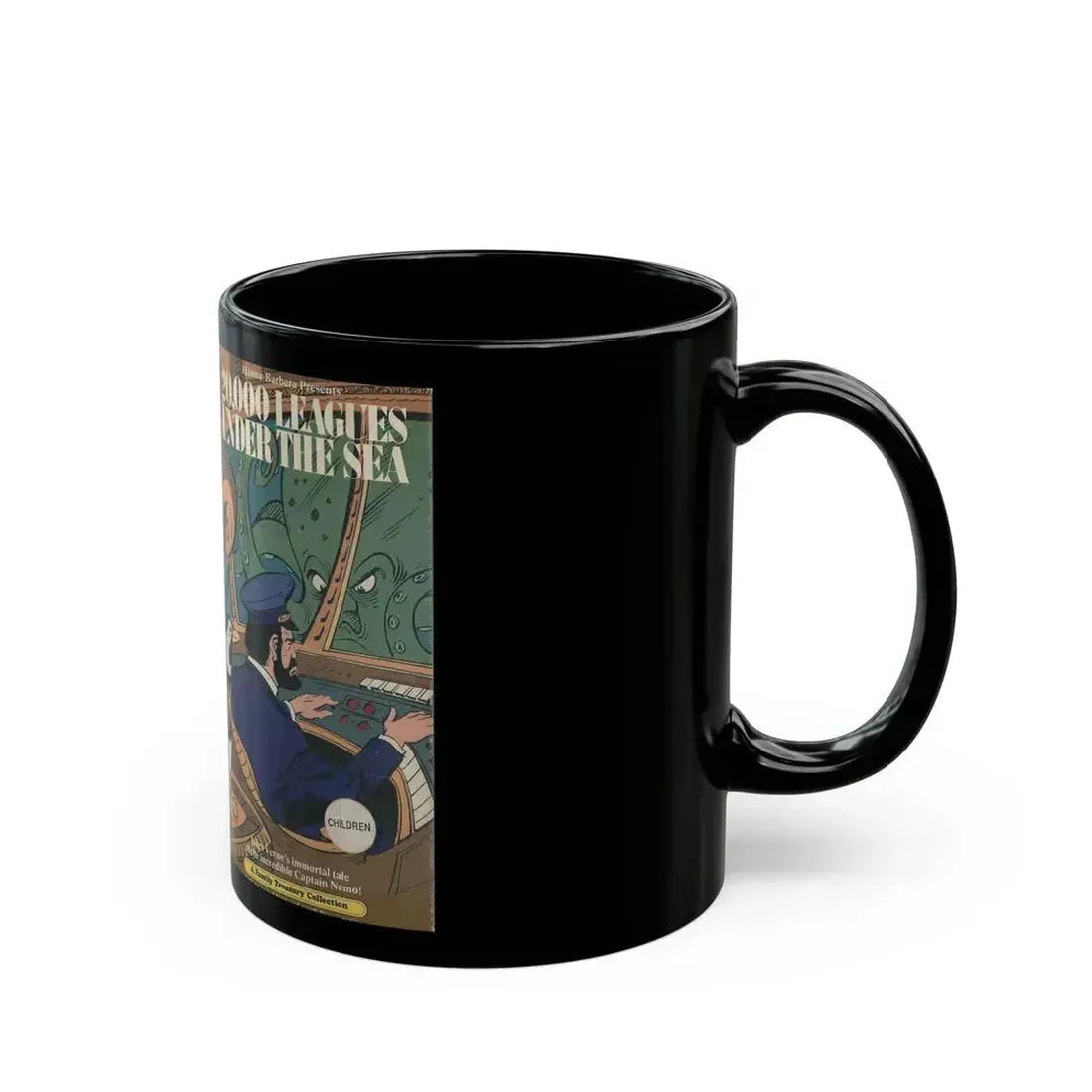 20000 LEAGUES UNDER THE SEA CARTOON HANNA BARBARA (VHS COVER) - Black Coffee Mug - Go Mug Yourself