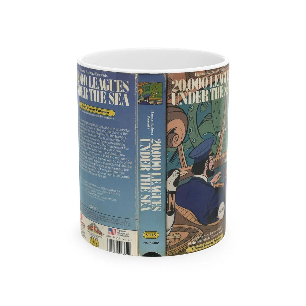 20000 LEAGUES UNDER THE SEA CARTOON HANNA BARBARA (VHS COVER) - White Coffee Mug-11oz-Go Mug Yourself