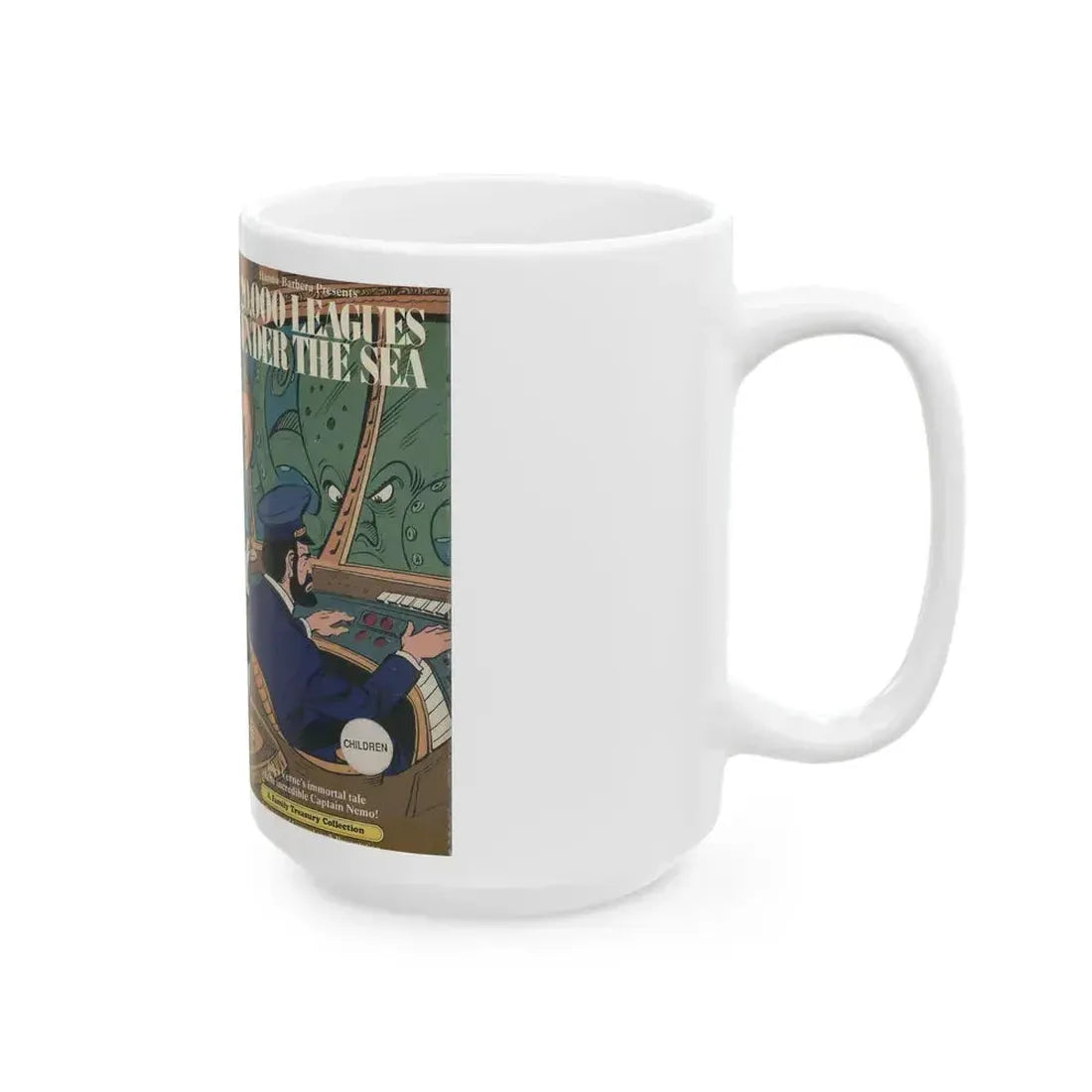 20000 LEAGUES UNDER THE SEA CARTOON HANNA BARBARA (VHS COVER) - White Coffee Mug - Go Mug Yourself