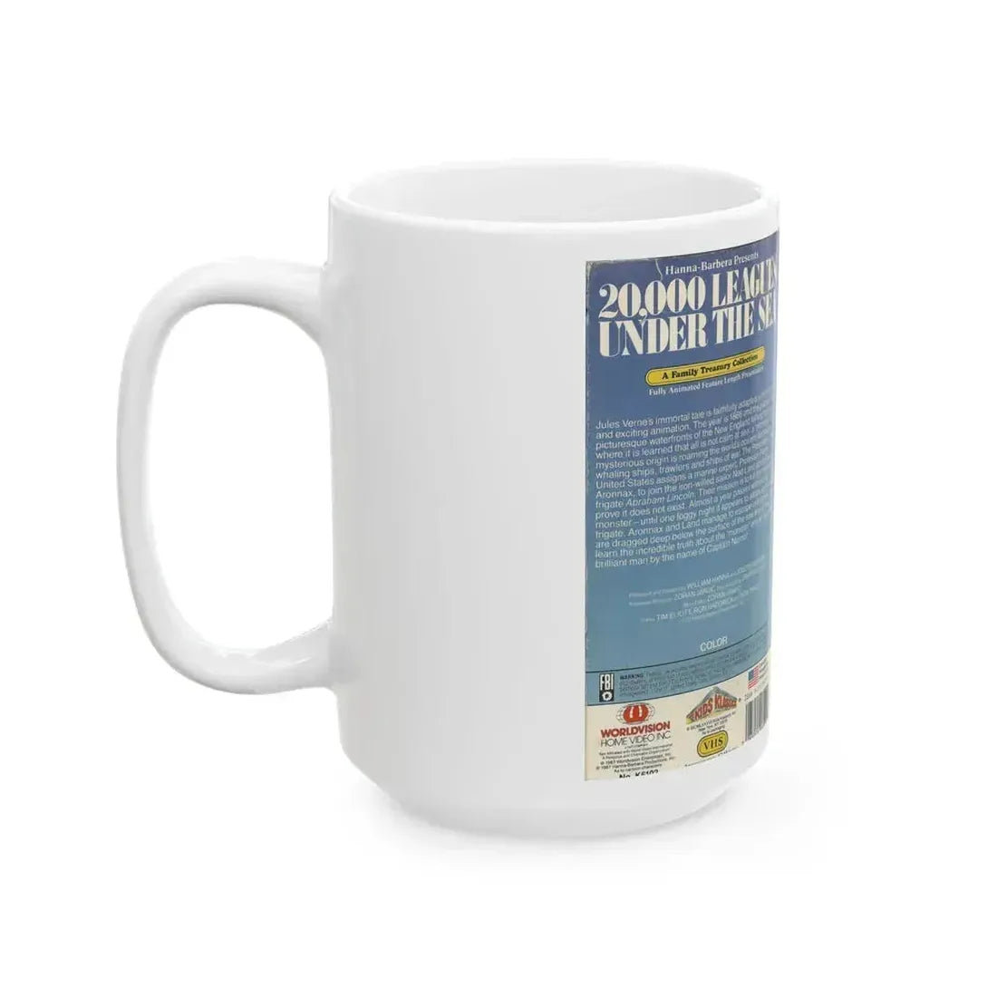 20000 LEAGUES UNDER THE SEA CARTOON HANNA BARBARA (VHS COVER) - White Coffee Mug - Go Mug Yourself