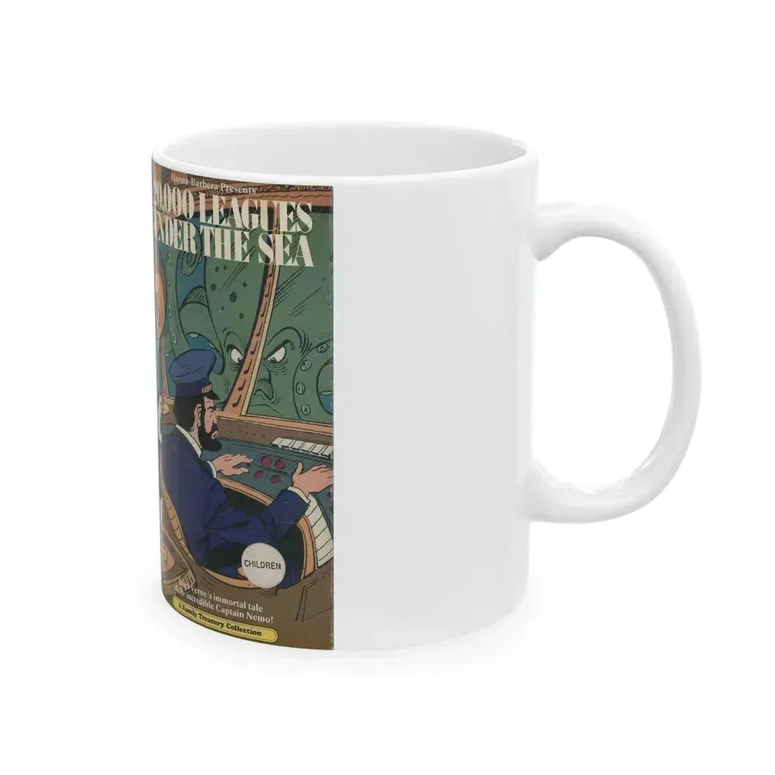 20000 LEAGUES UNDER THE SEA CARTOON HANNA BARBARA (VHS COVER) - White Coffee Mug - Go Mug Yourself