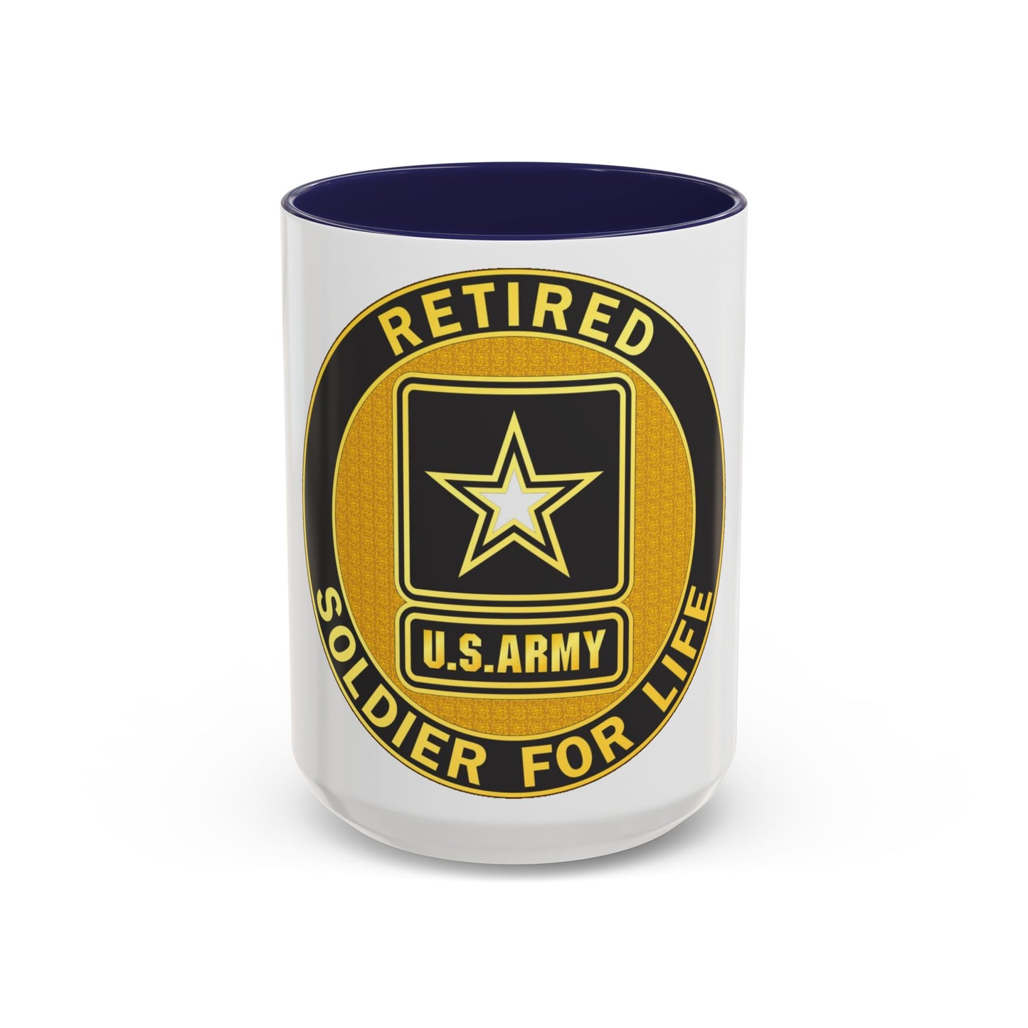 Mug à café avec insigne d'identification de service à la retraite (armée américaine)