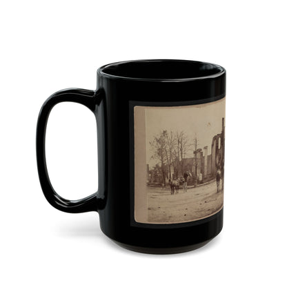 Bank Of Chambersburg & Franklin House, Chambersburg, Franklin Co., Pa., Destroyed By The Rebels Under Mccausland, July 30th, 1864 (U.S. Civil War) Black Coffee Mug
