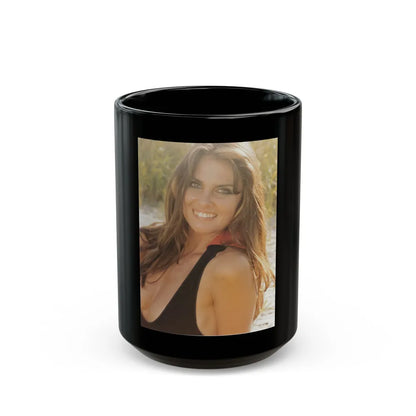 Caroline Munro #348 (Vintage Female Icon) Black Coffee Mug-15oz-Go Mug Yourself