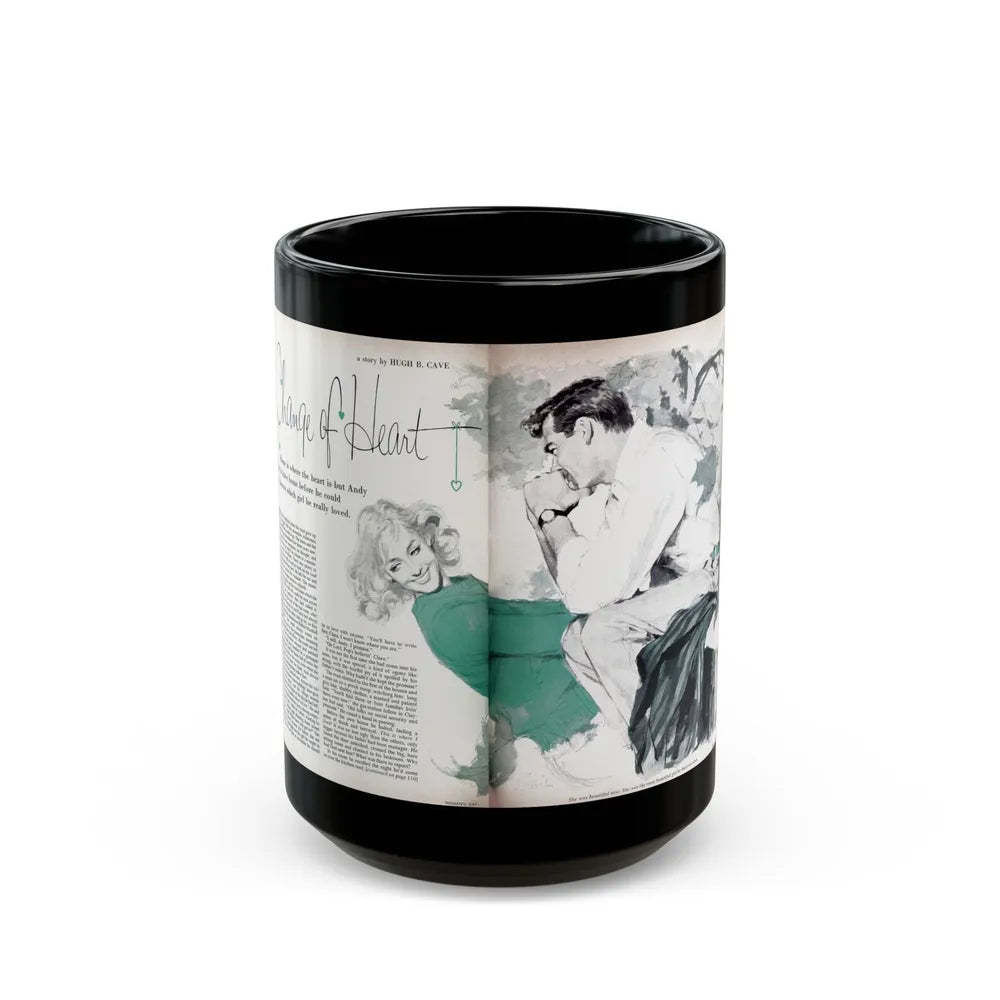 Change of Heart, Woman's Day, April 1959 - Black Coffee Mug-15oz-Go Mug Yourself