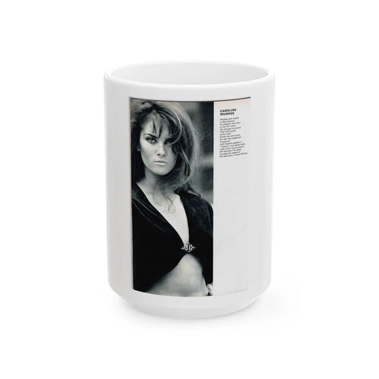 Caroline Munro #241 (Vintage Female Icon) White Coffee Mug-15oz-Go Mug Yourself