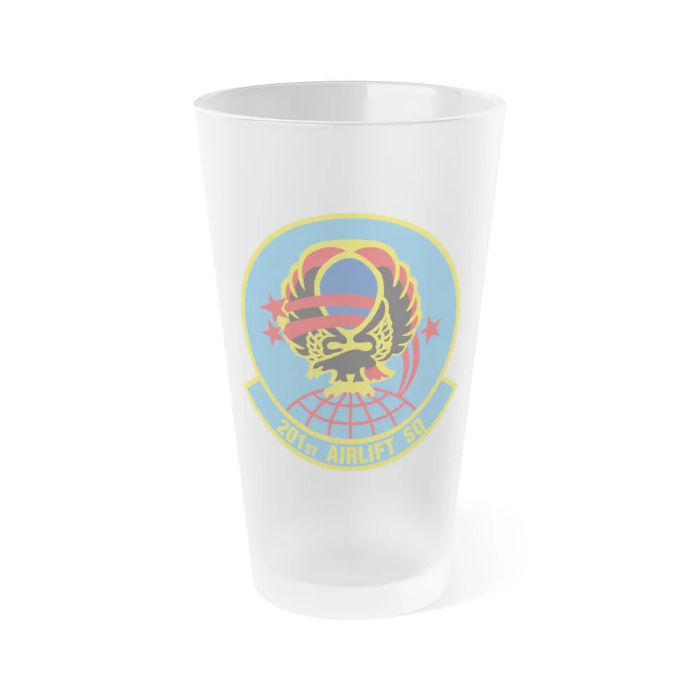 201 Airlift Squadron (U.S. Air Force) Frosted Pint Glass 16oz-16oz-Frosted-Go Mug Yourself