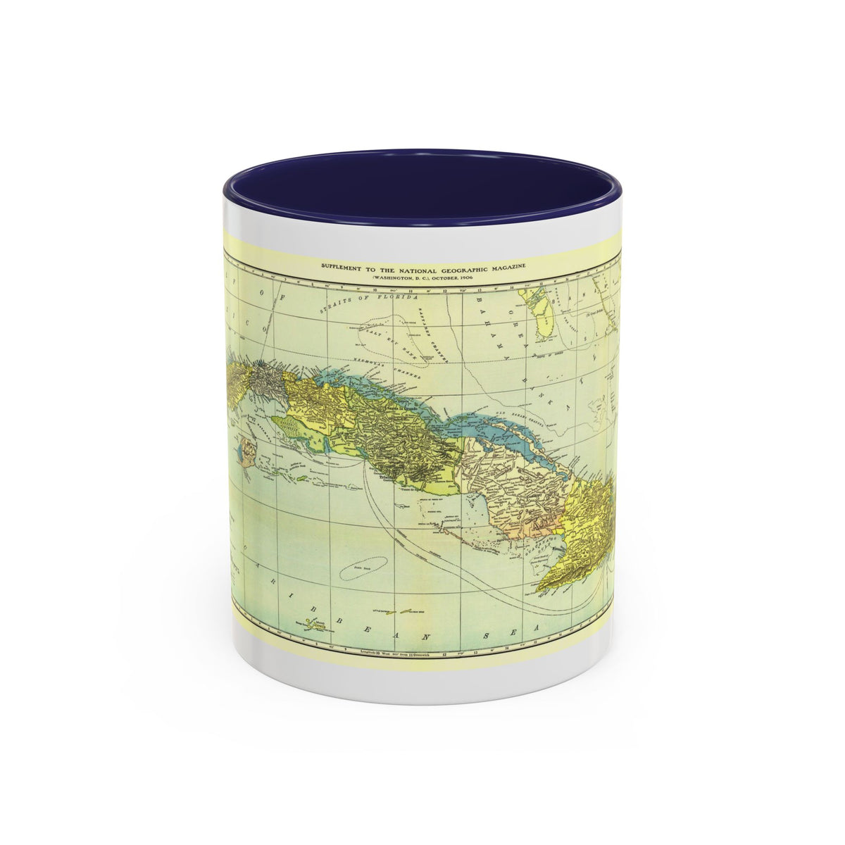 Central America - Cuba (1906) (Map) Accent Coffee Mug